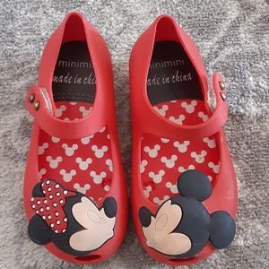 Red Mini & Mickey Jelly Shoes. Toddler Size 6